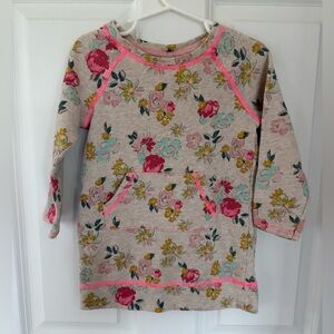 Cherokee Girls Floral Sweater Dress - Pink and Yellow - Size 3t